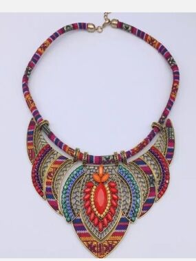 Boho Multicolor Weave Ethnic Tribal Resin Beads Chunky Jewelry Necklace 5/$20